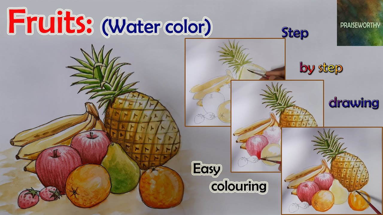 Fruits drawing/ Watercolor painting/ For beginners/ Praiseworthy