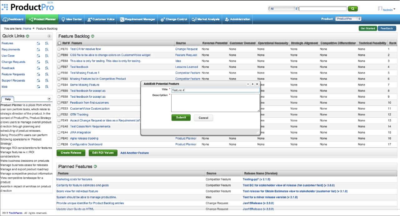 Feature Backlog