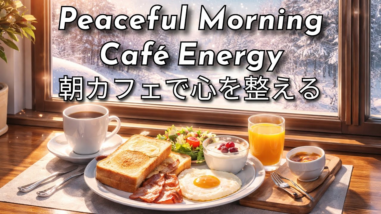 ❄️ Peaceful Morning Café Energy | Relaxing Winter Window & Breakfast Start 雪景色とモーニングで始める最高の一日