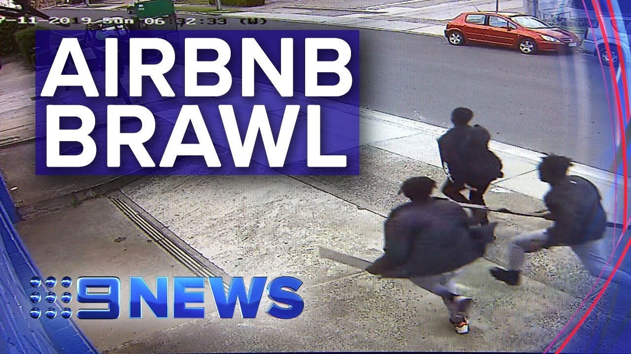 Airbnb party ends in wild street fight in Melbourne’s east | Nine News Australia