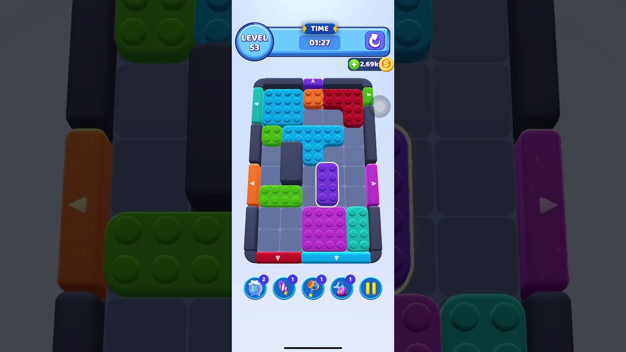 Color Block Jam: Level 53 - No Boosters Needed #games #gaming #gameplay #puzzle #level