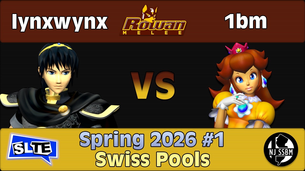 Rowan SSBM Spring 2026 #1: lynxwynx (Marth) Vs. 1bm (Peach) - Swiss Pools