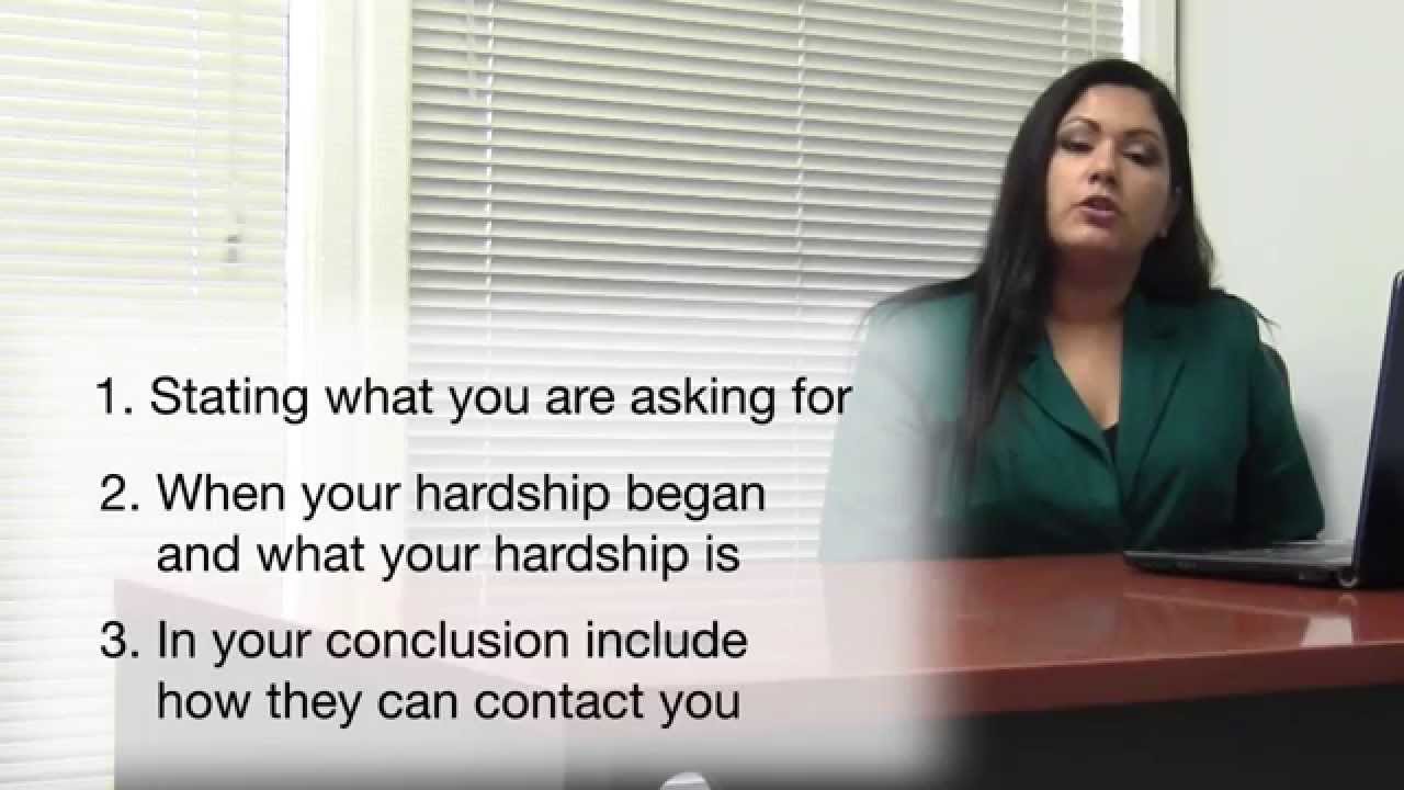 How to properly fill out a Hardship Letter
