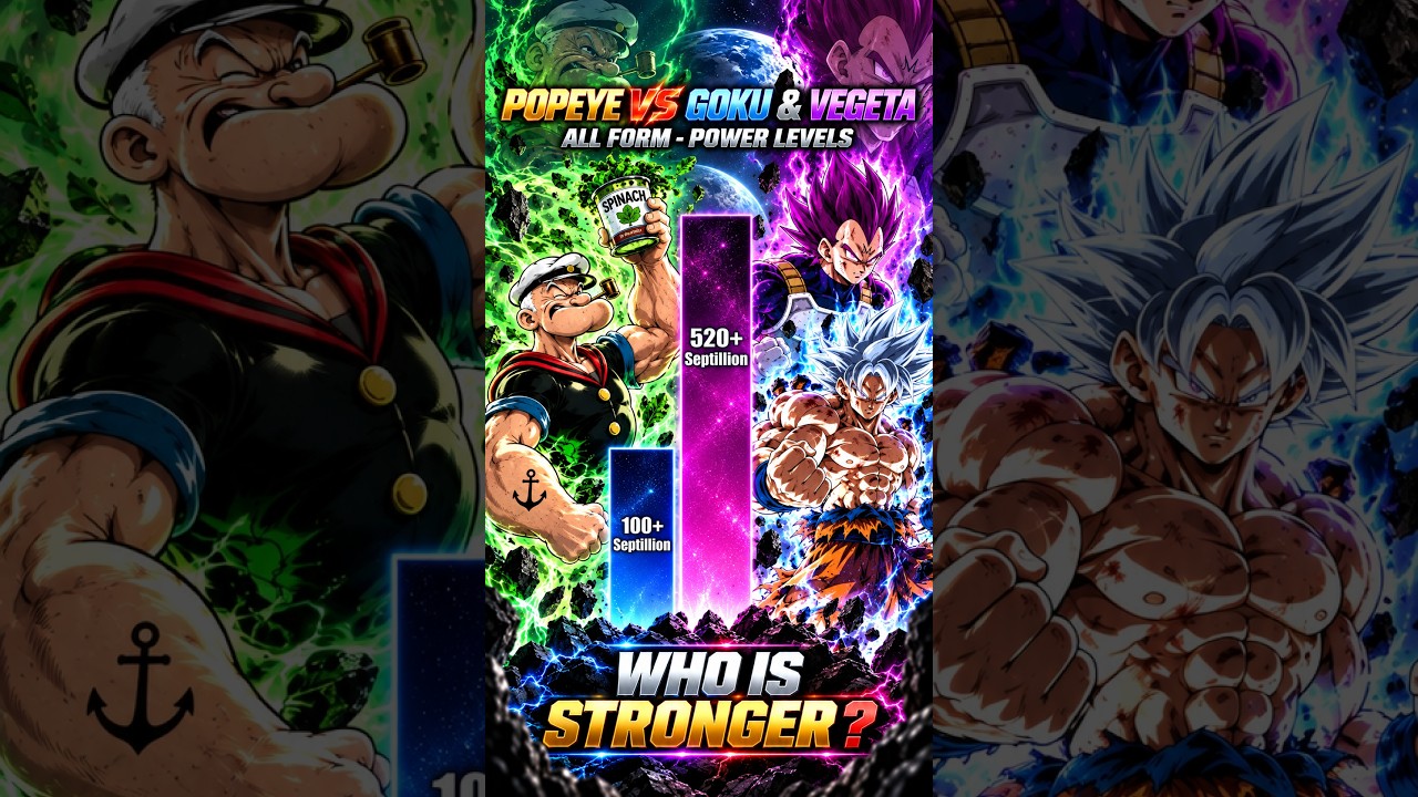 Popeye VS Goku & Vegeta  #dragoball #goku #vegeta
