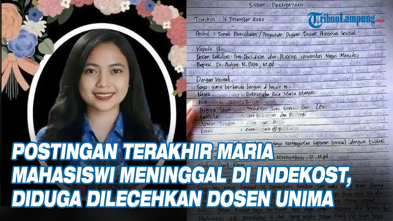 Postingan Terakhir Maria Evia Mangolo Mahasiswi Meninggal di Indekost, Diduga Dilecehkan Dosen Unima