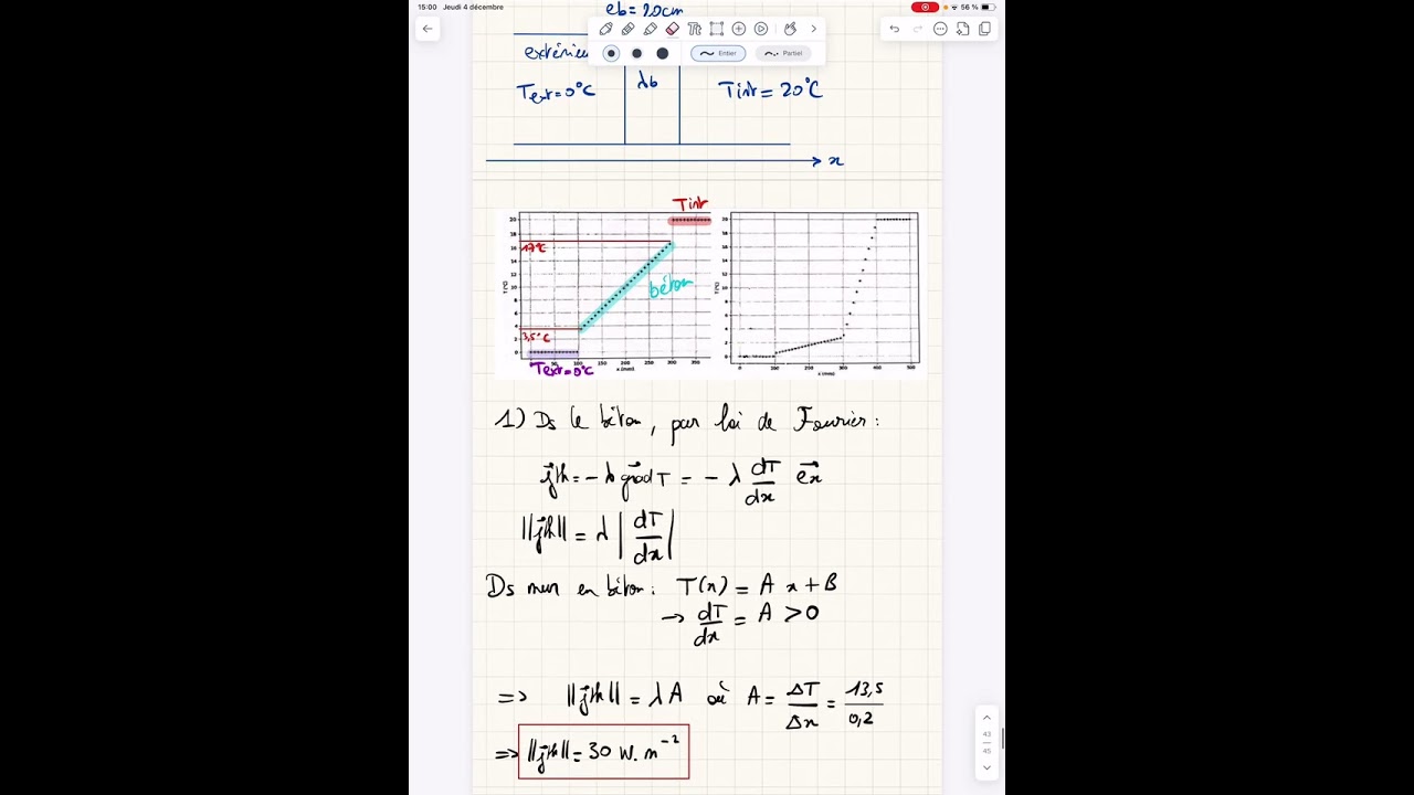 Correction d’un exercice de diffusion thermique en régime stationnaire : mur en béton 