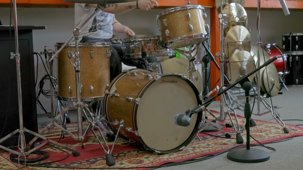 1965 Slingerland Champagne Sparkle 14x18 8x12 and 14x14 Drum Set