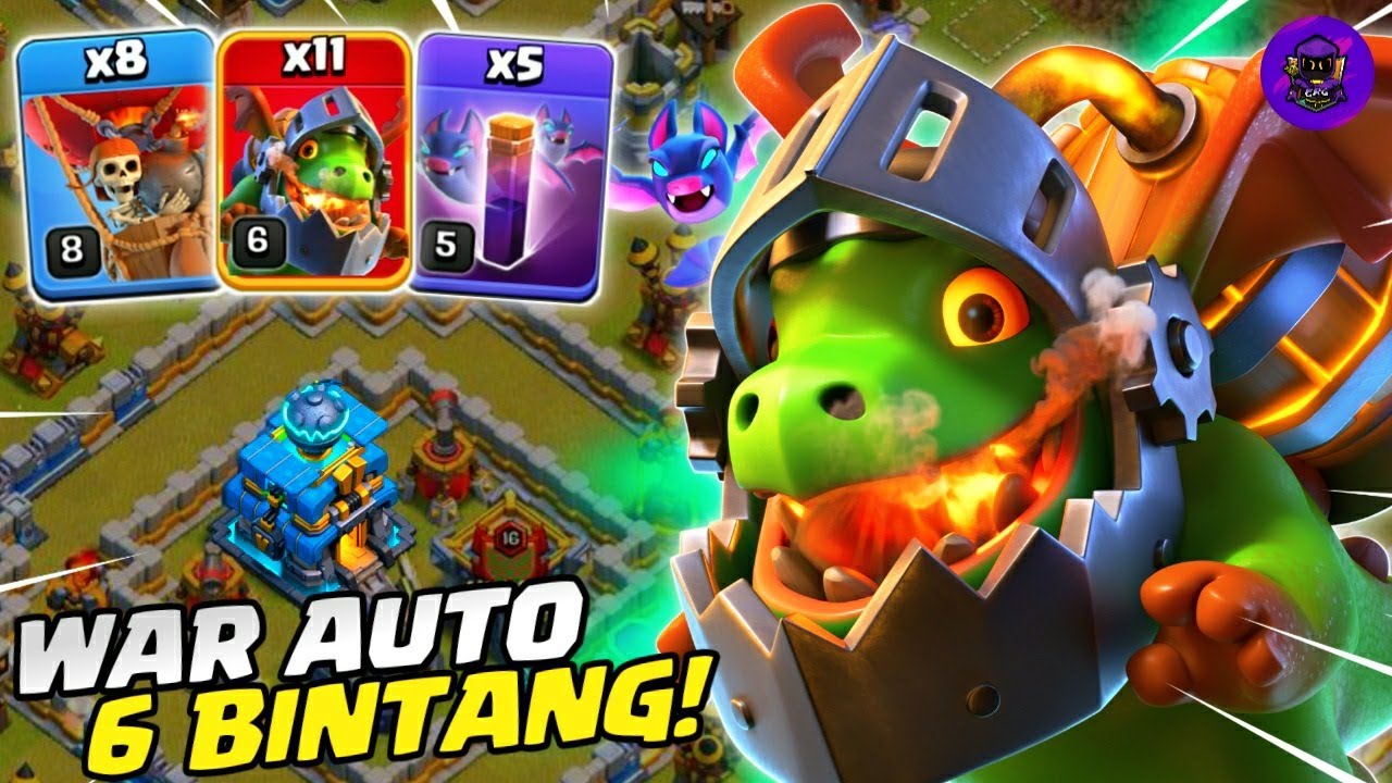 TERLALU OP! BLIZARD + INFERNO DRAGON + BALLOON + BAT SPELL - STRATEGI WAR TH 12 | COC INDONESIA