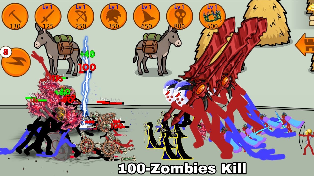 Stick King Legend Android Gameplay | 100 Zombies Eliminated