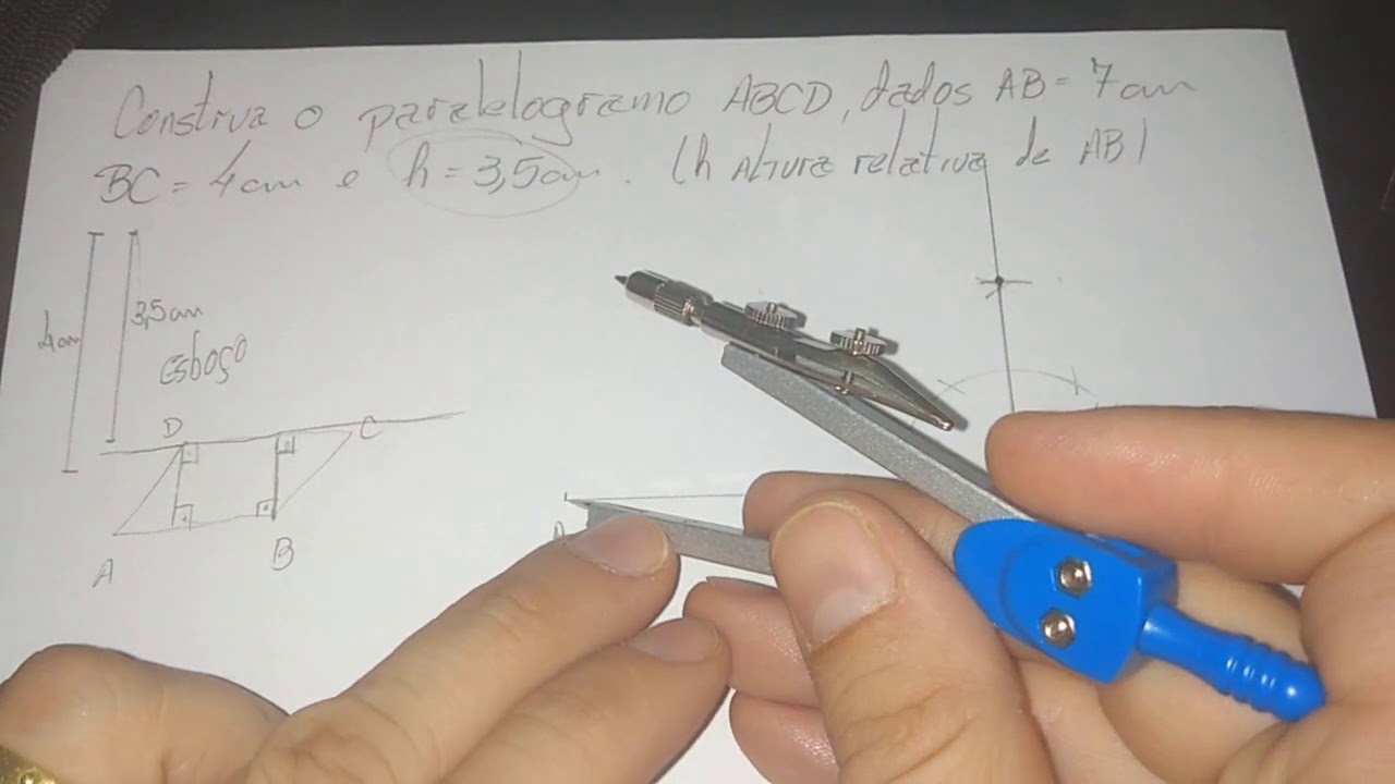 Construção Paralelogramo conhecendo dois lados e a sua altura.
