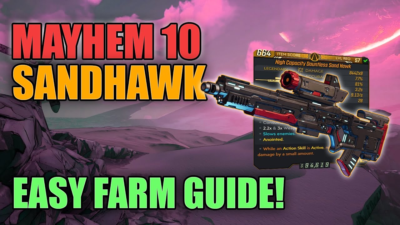Borderlands 3 How to Get a Mayhem 10 Sandhawk | The Sandhawk Returns!