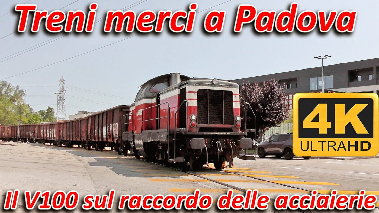 Treni merci a Padova - Il V100 sul raccordo delle acciaierie