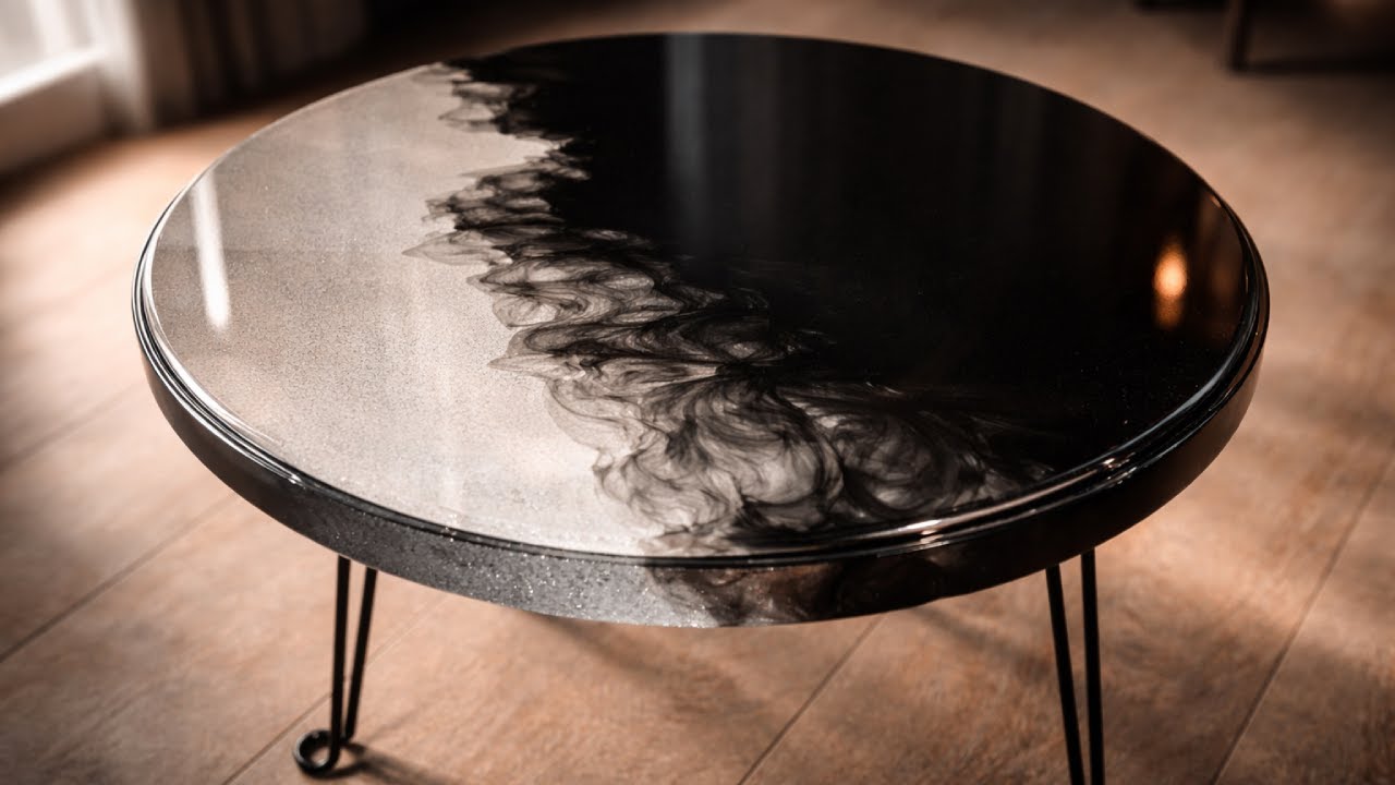This Black & Clear Epoxy Resin Coffee Table Looks Unreal (Handmade)