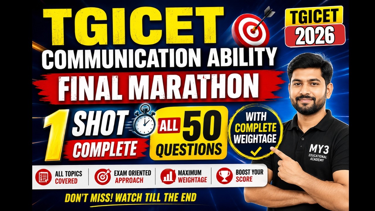 TG ICET-2026 Exam Preparation | Communication Ability Marathon |🔥 ICET Series #1million  #icet2026