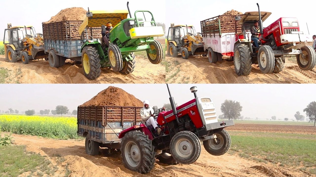 Massey Ferguson 7250 Di | John Deere 5042 D | Swaraj 855 FE एक ही जगह पर सभी ट्रैक्टर फंस गऐ