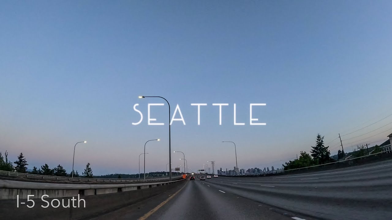 I-5 South: Seattle Sunset Drive [4K]