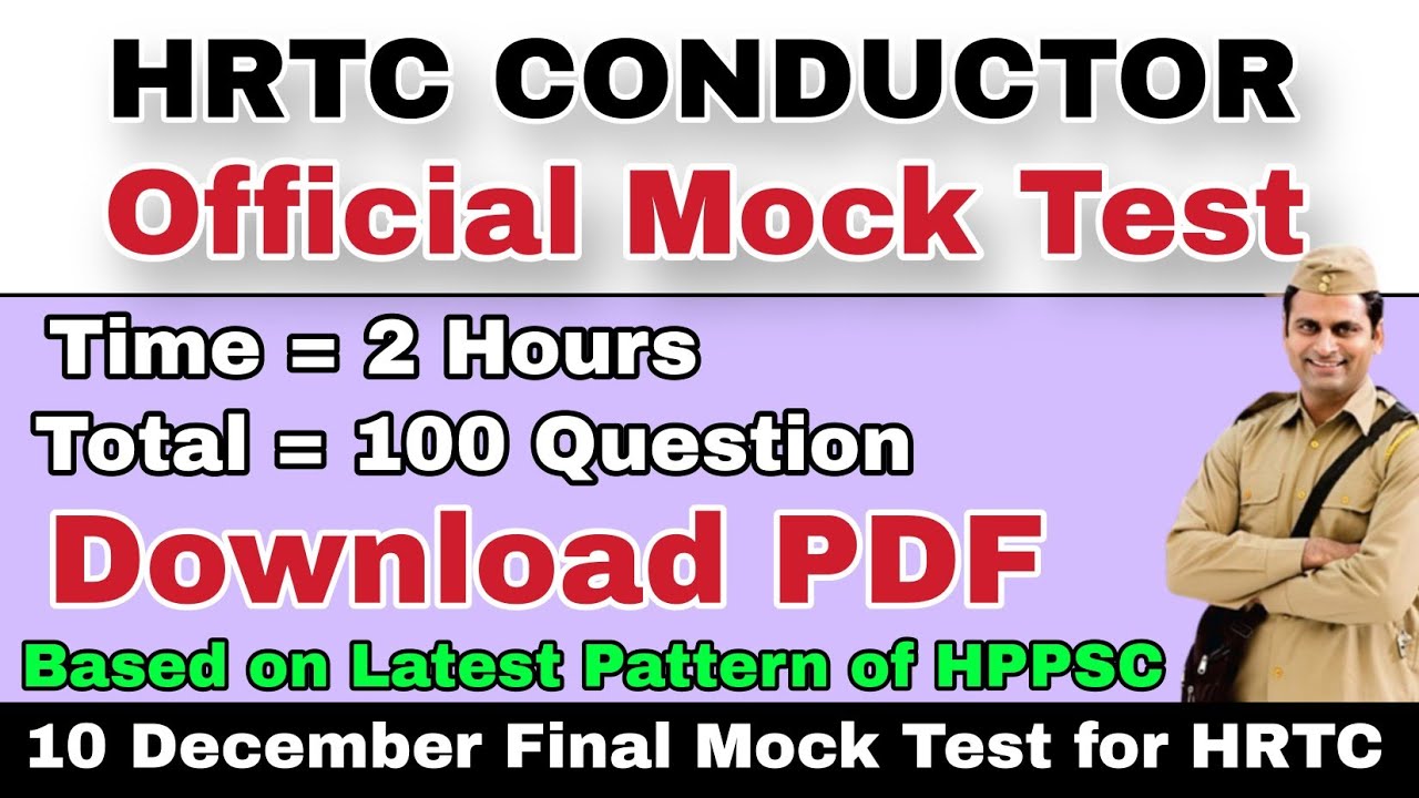 HRTC Conductor Mock Test | Official Test | Download PDF | 10 December | hpexamaffairs