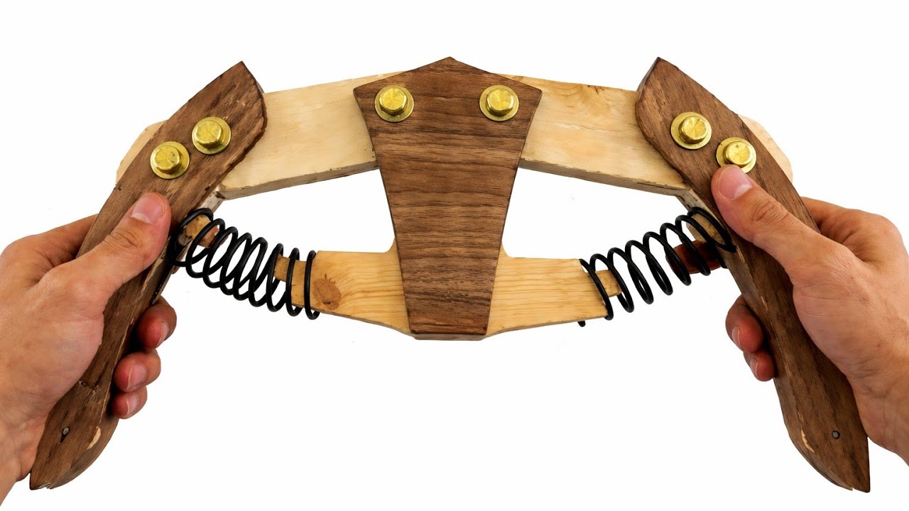 DIY Spring wooden crossbow 😮