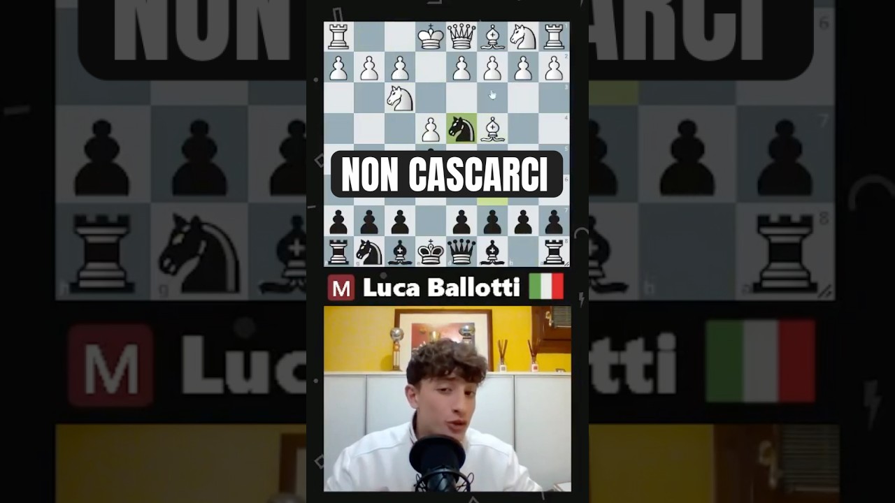 Trappola in apertura micidiale😈 #scacchi #lucaballotti
