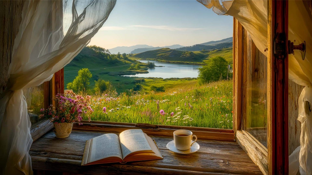 A Calm Countryside Morning 🌿✨ Soft Spring Birds & Lake, ASMR Ambience for Focus, Relax & Reflection