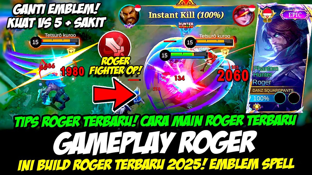 ROGER EMBLEM FIGHTER META❗TIPS ROGER SAKIT + KUAT 1 VS 5❗BUILD ROGER TERBARU❗CARA MAIN ROGER TERBARU