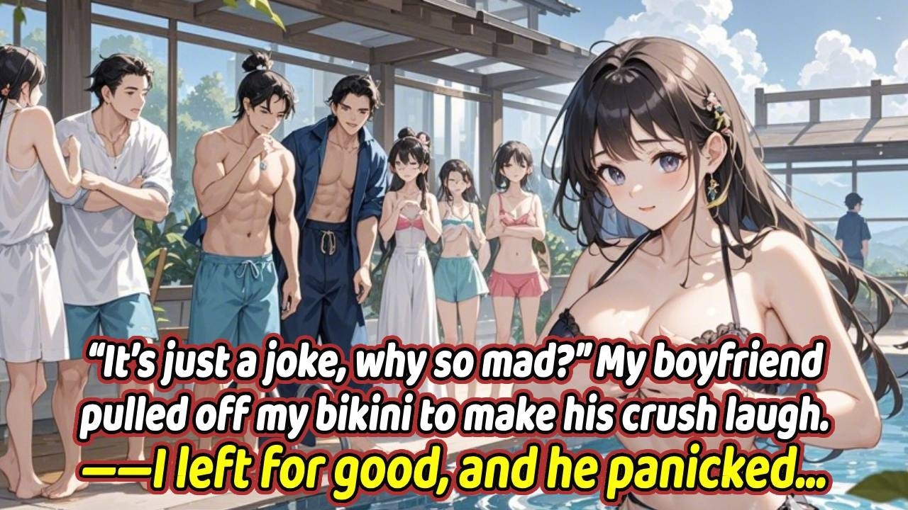 At the pool party, my boyfriend unclasped my bikini strap in public to please his childhood sweethea