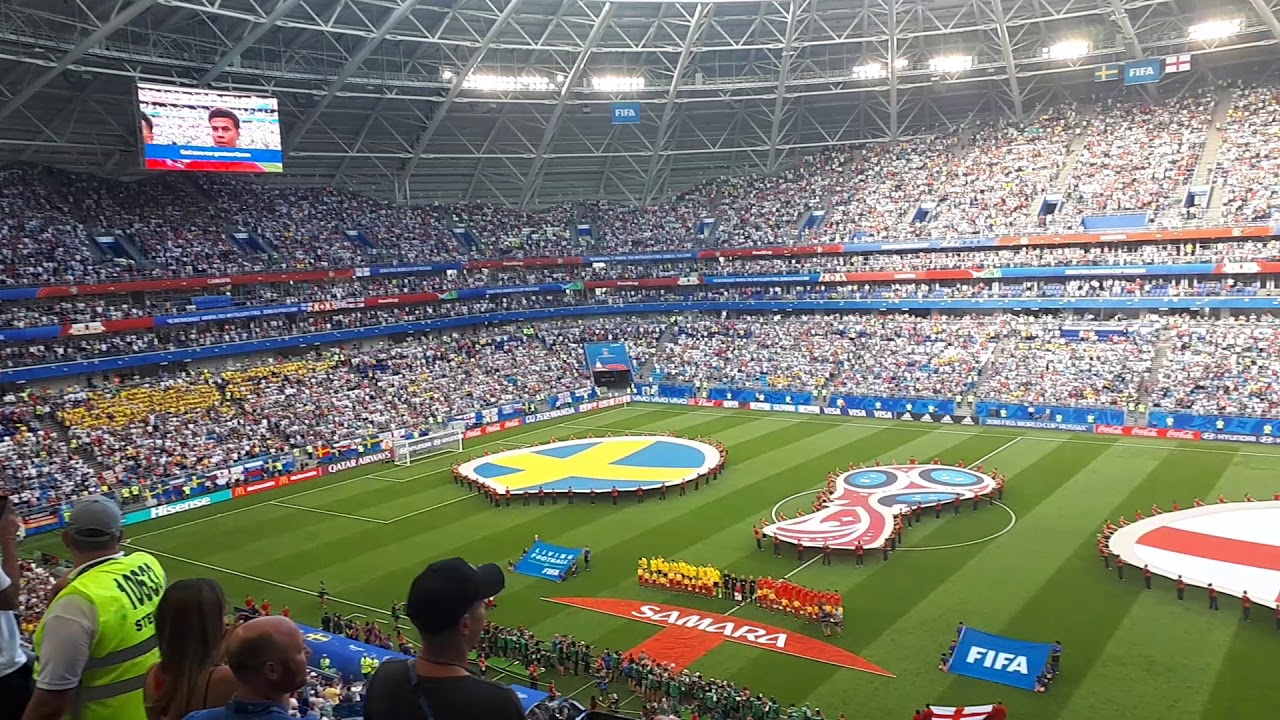 FIFA world cup 2018. Quarter finals. National anthems England and Sweden