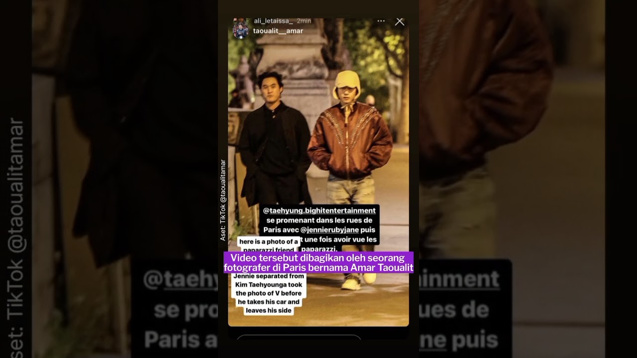 Jennie Blackpink dan V BTS Pacaran di Paris?