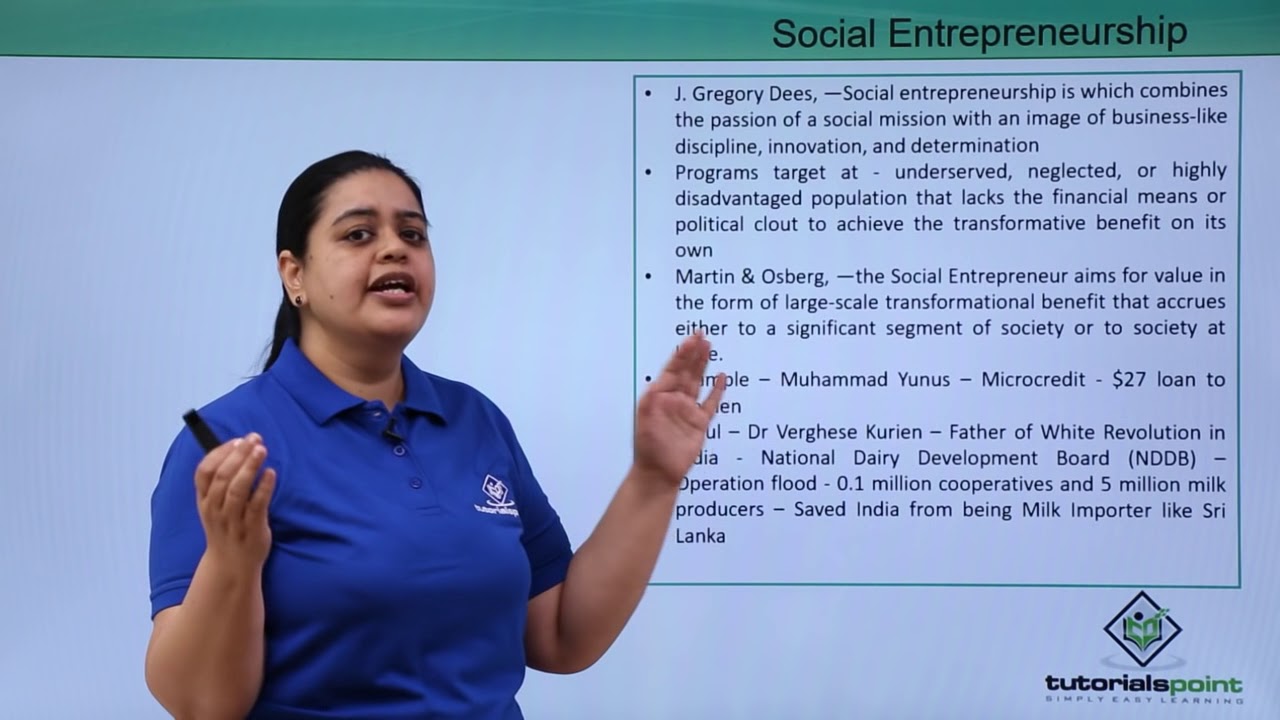 Class 11th – Social Entrepreneurship | Entrepreneurship | Tutorials Point