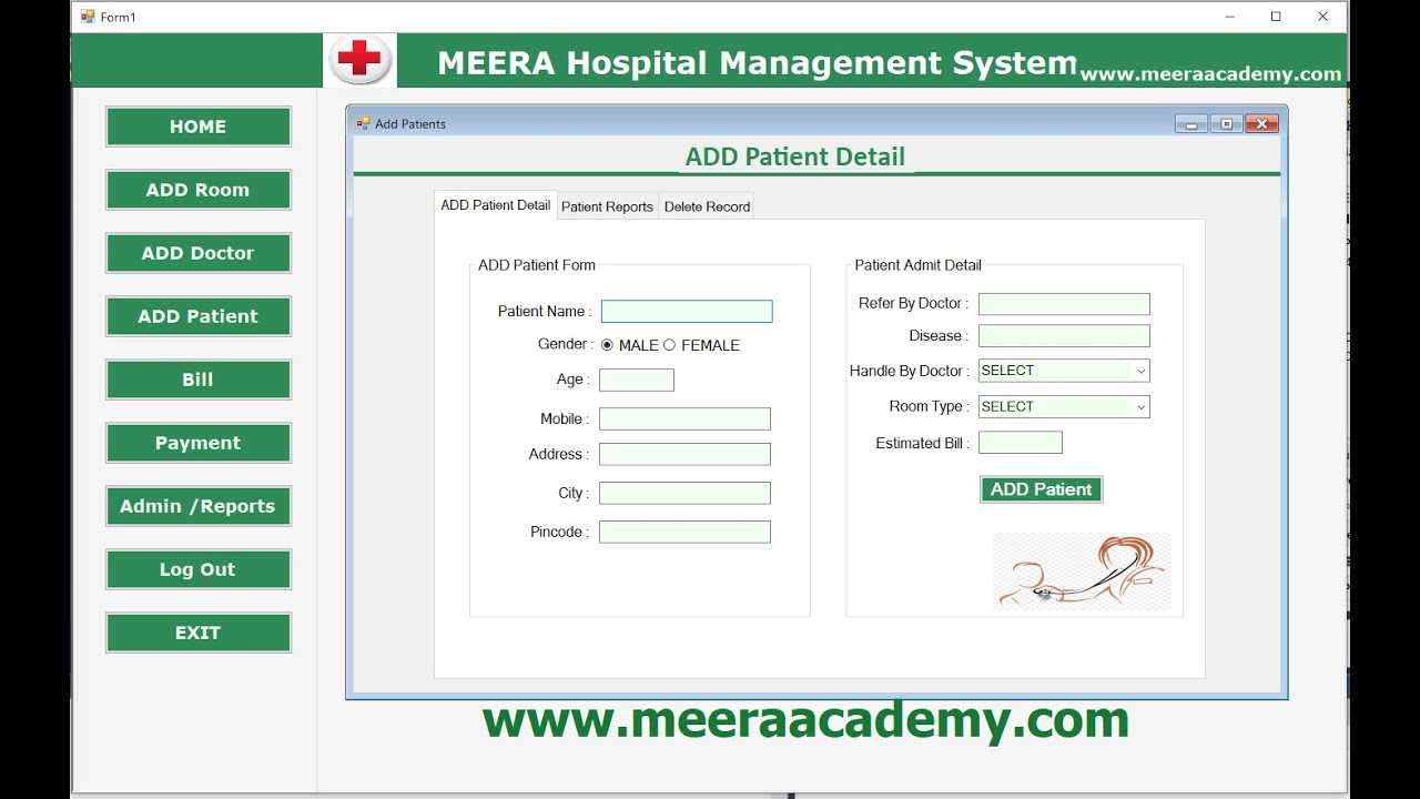 Hospital Management System Project in C#.Net