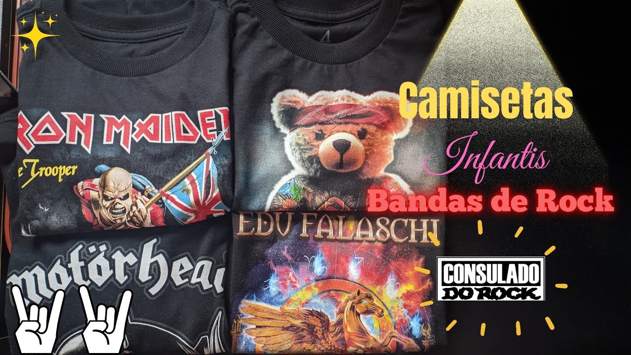 Camisetas infantis Bandas de Rock 🤟🏻🎸 (Consulado do Rock)
