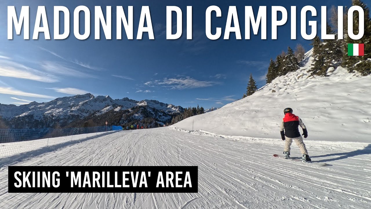 Skiing 'Marilleva' area in Madonna di Campiglio, Dolomiti di Brenta