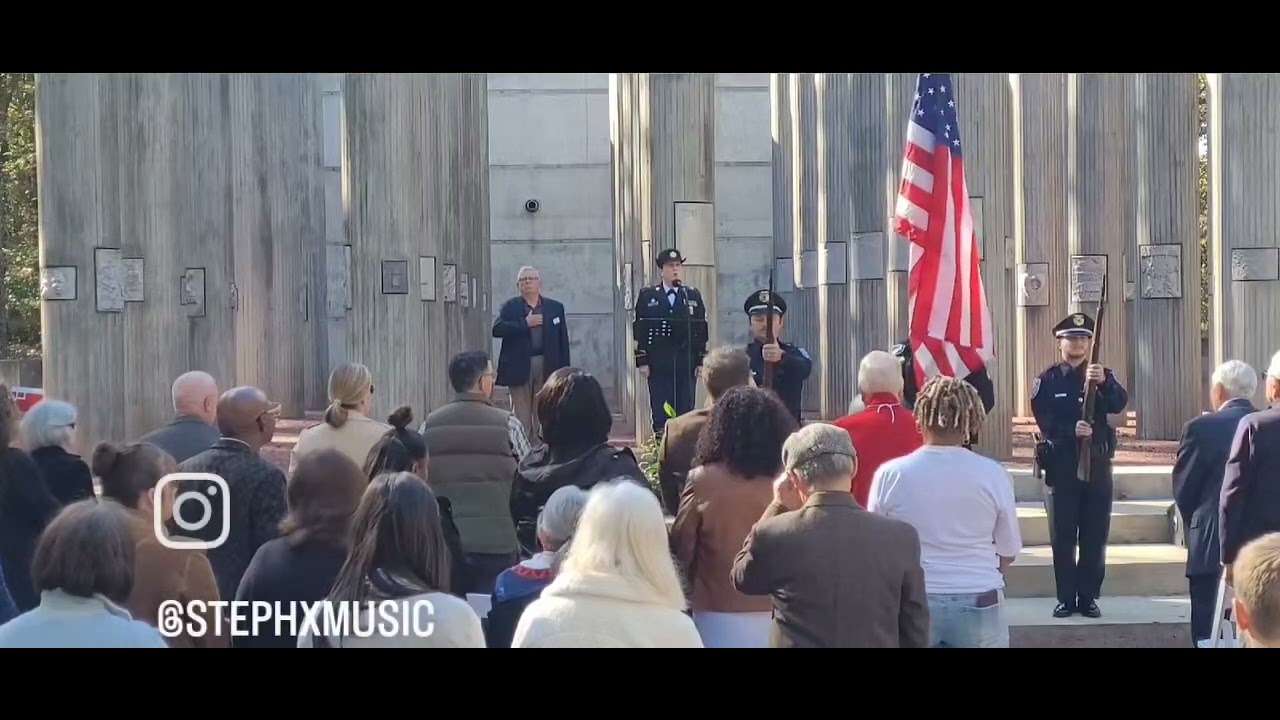 Stephanie Whatley-Farmer,  SFC US Army Retired performs the National Anthem.