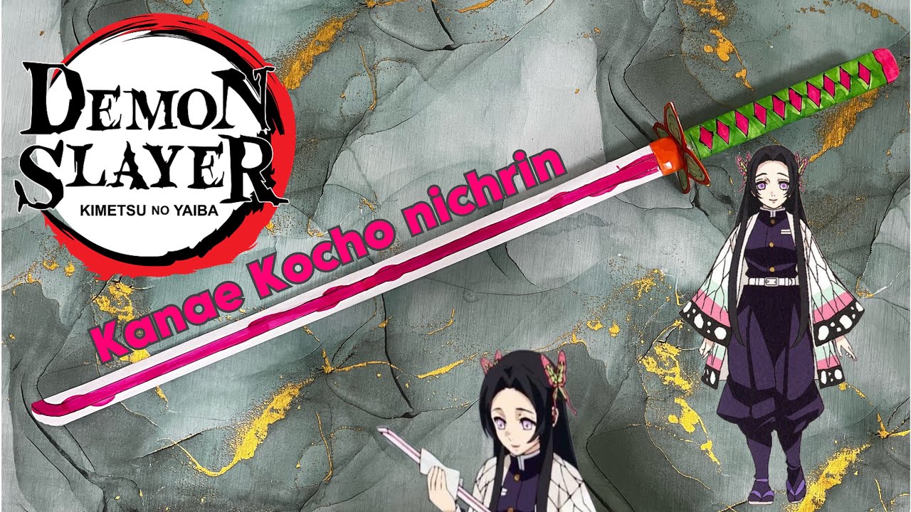 How to make Kanae Kocho’s nichirin sword with paper | Demon Slayer | Paper sword |#papercraft#anime