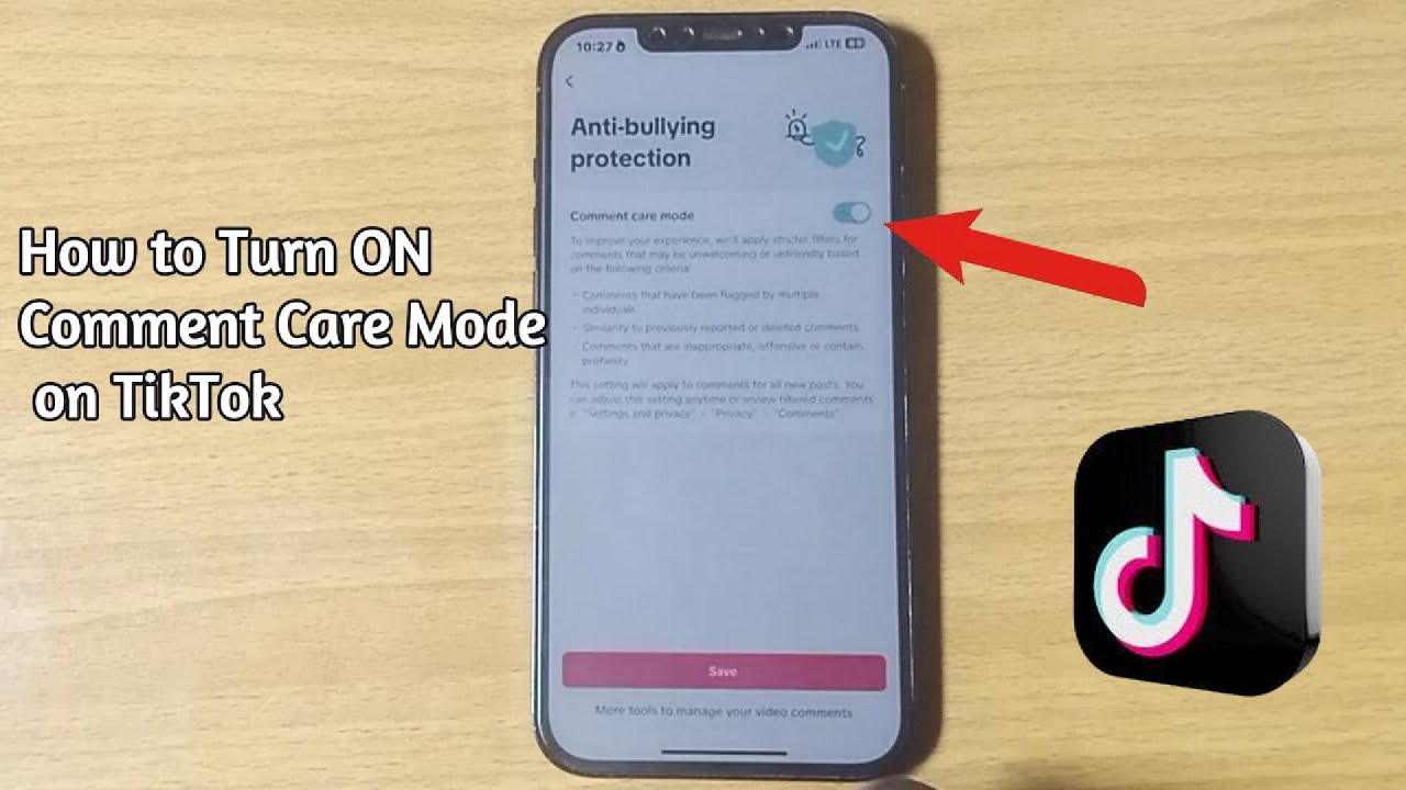 Как включить режим заботы о комментариях в приложении TikTok