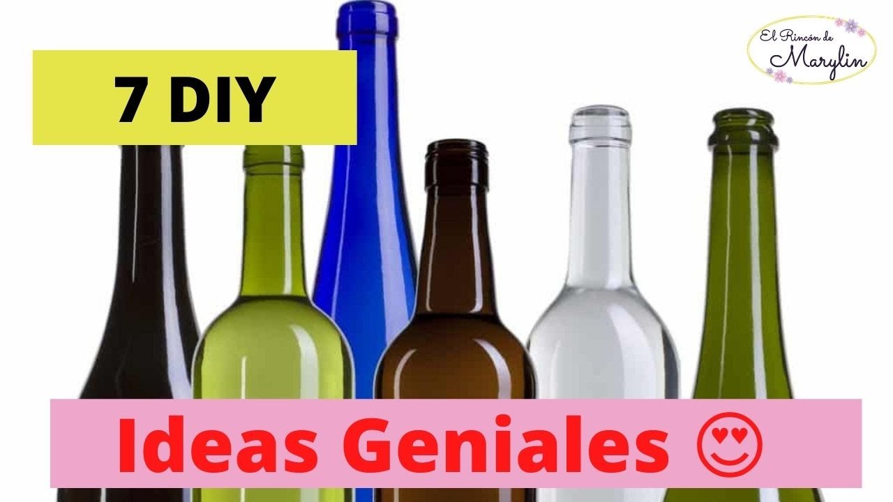 💡 💜7 Manualidades para Decorar y Reciclar 😍 BOTELLAS DE CRISTAL