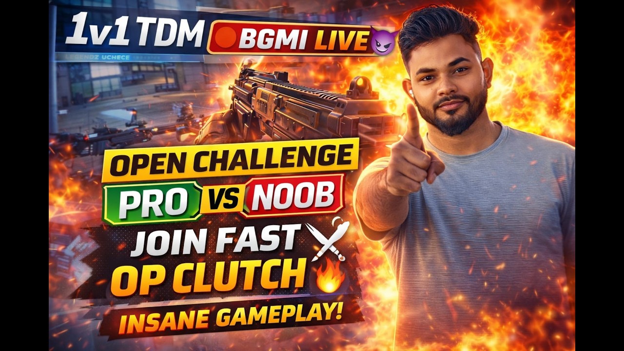 🔴 BGMI LIVE 😈 | 1v1 TDM ROOM OPEN ⚔️ JOIN FAST | PRO VS NOOB CLUTCH 🔥