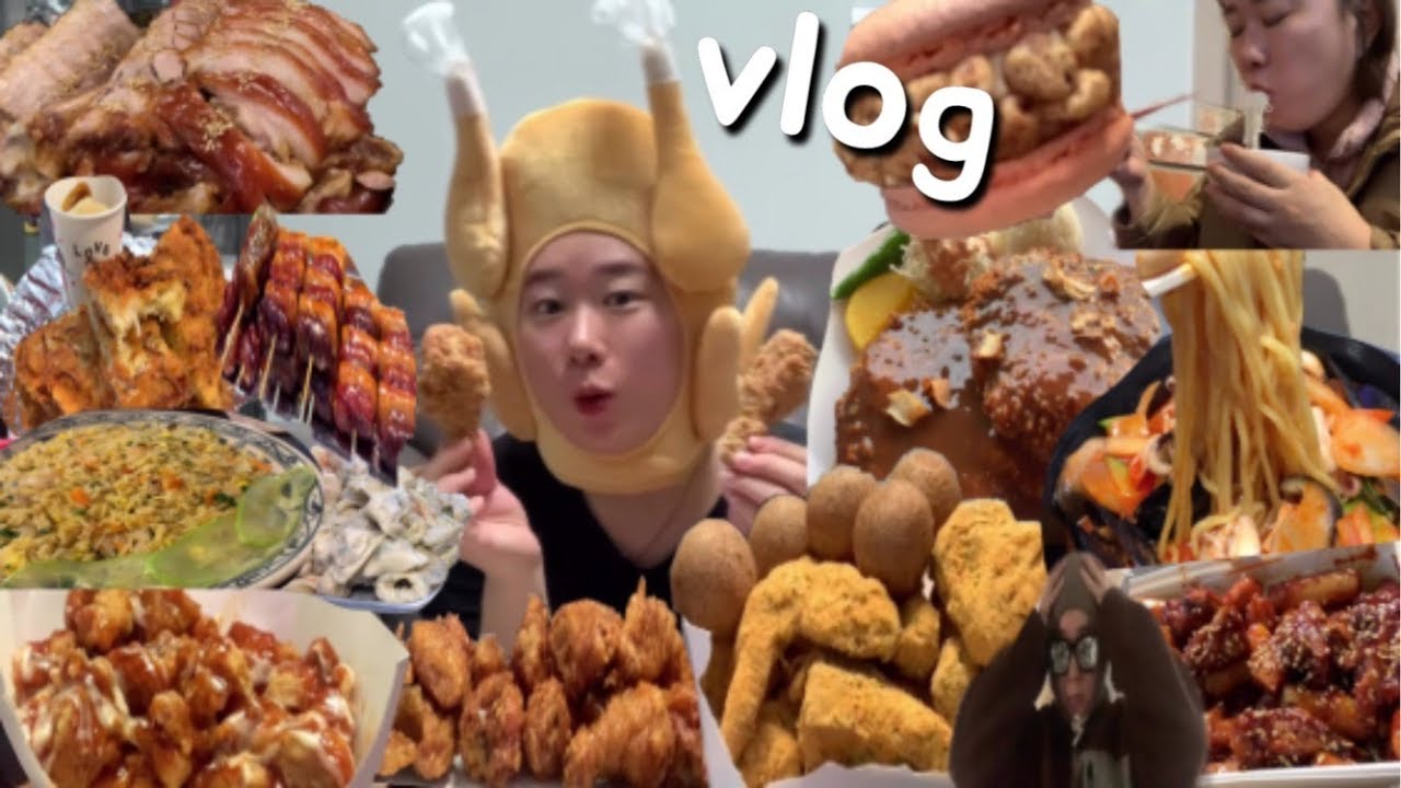 먹방 브이로그 🍗나는치킨 (뿌링클,황올,지코바,허니콤보,치밥,노티드도넛,족발,짬뽕,돈까스,쌀국수)ft.광장시장 #diet #mukbang