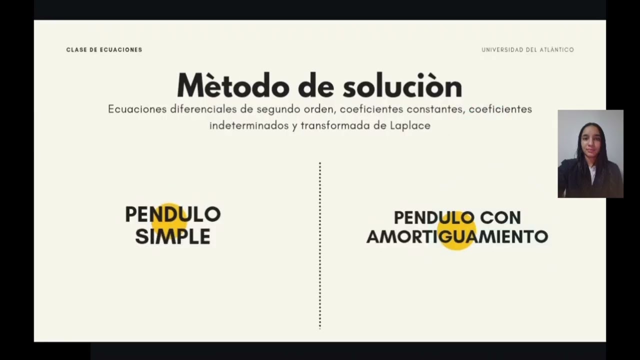 VIDEO MODELADO MATÉMATICO DEL PÉNDULO SIMPLE Y AMORTIGUADO   ECUACIONES DIFERENCIALES