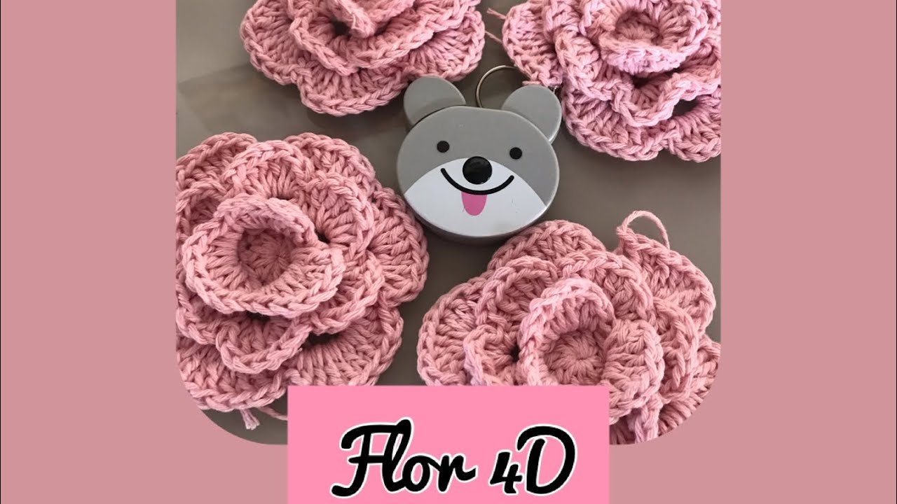 Passo a passo dessa flor 🌷 4D maravilhosaaaa , #artesanato #croche 🧶🧵✂️#flordecrochê #pasoapaso