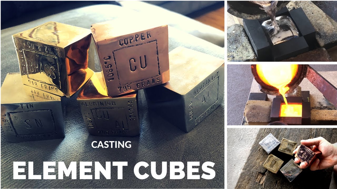 Element Cube Casting - Trash To Treasure - Tin - Copper - Brass - Bronze - Aluminium