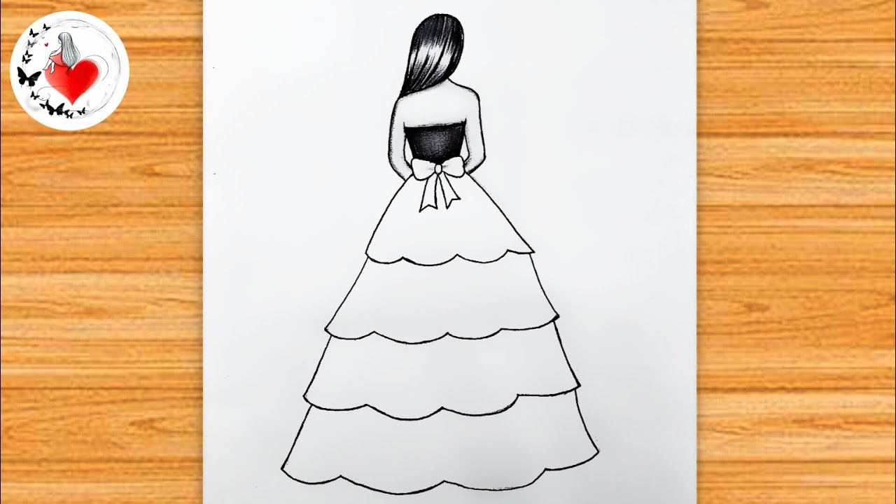 Girl Drawing Easy with Pencil || How to draw a backside Girl - Step by Step Drawing For Beginners
