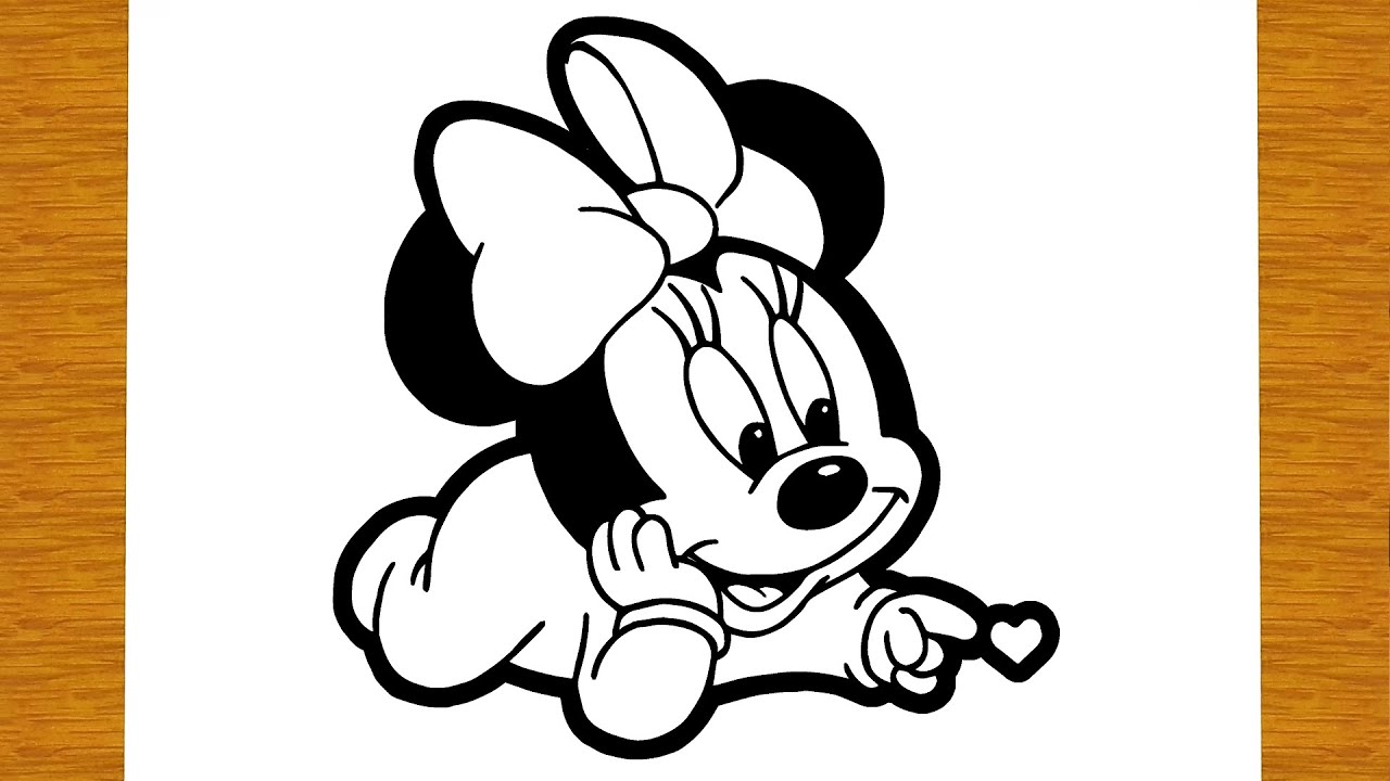 HOW TO DRAW CUTE BABY MINNIE MOUSE | Easy drawings