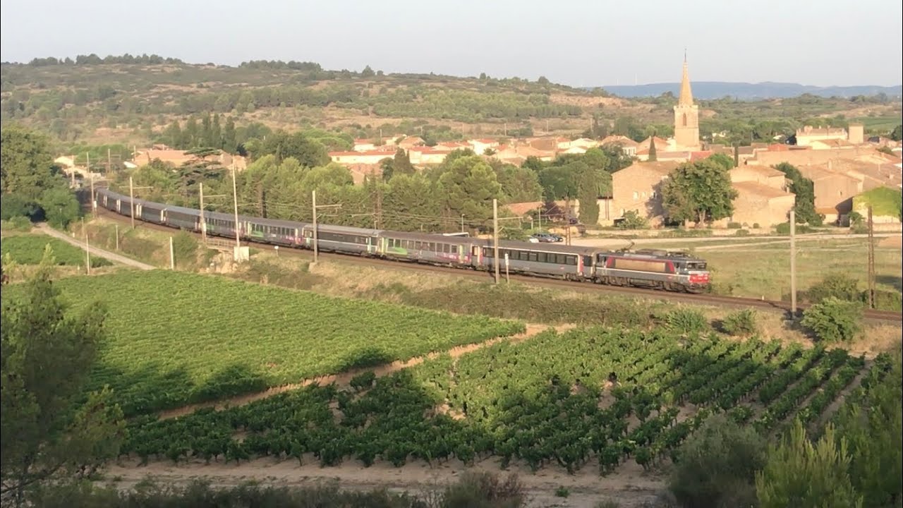 BB 7258 SNCF train de voyageurs 4651 Toulouse - Marseille le 12/08/21 &agrave; N&eacute;vian