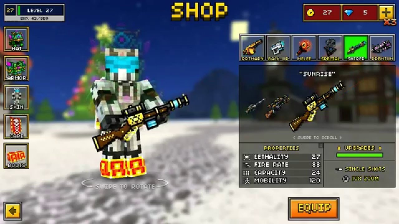 PIXEL GUN 3D HACK//MULTIPLAYER WORK!!//GEMS GOLDS 2016//ALL UNLOCK!!!