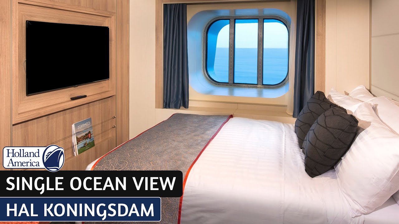 HAL Koningsdam | Single Ocean View Stateroom Full Tour & Review 4K | Holland America Line