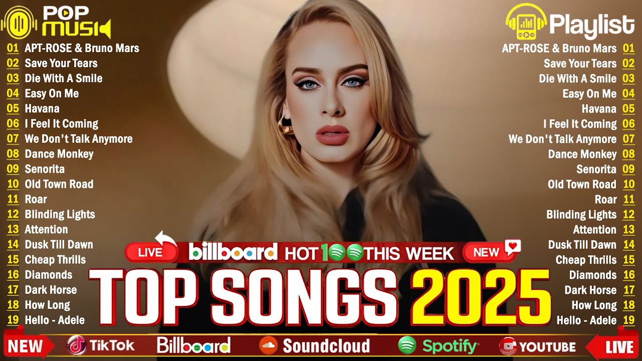 Adele, Rihanna, Selena Gomez, Dua Lipa, Bruno Mars, The Weeknd, Maroon 5, Zayn - Billboard Hot 100