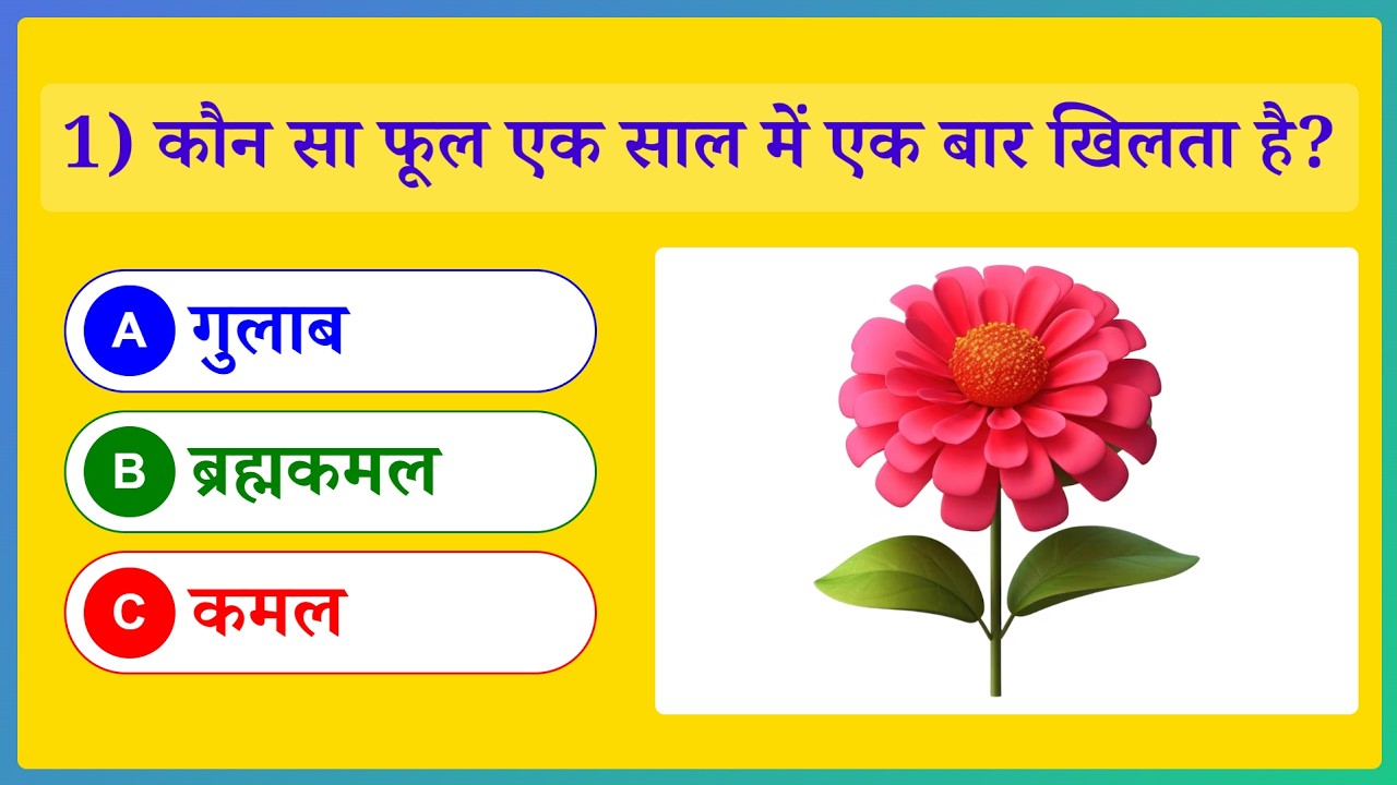 GK Quiz in Hindi | 20 Important Questions | SSC Railway Police