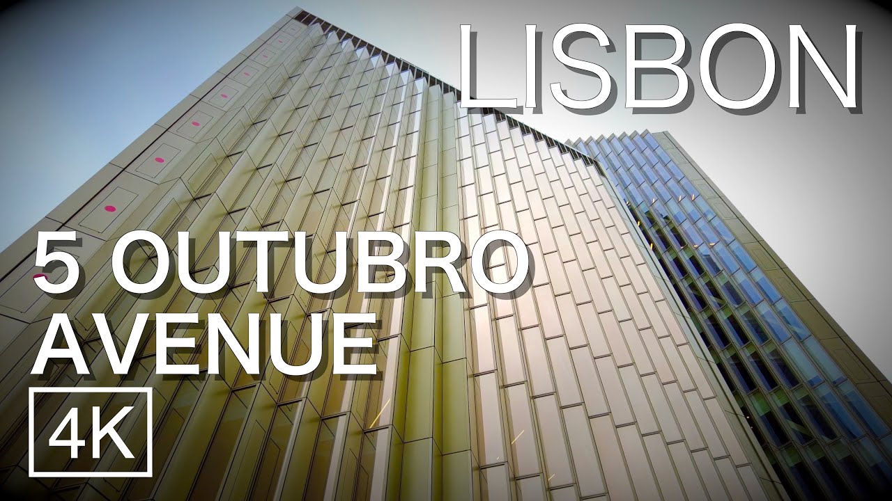 Lisbon's 5 de Outubro Avenue Winter Walk - Train Station Entre-Campos [4K 60fps] ASMR Portugal 2021
