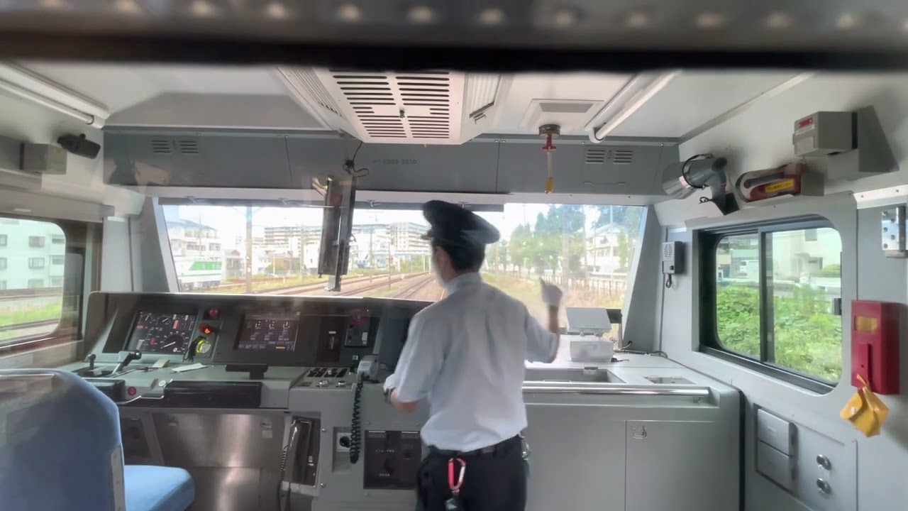エアセクション内に急停車後の復帰作業と急停車現場から横浜間の前面展望